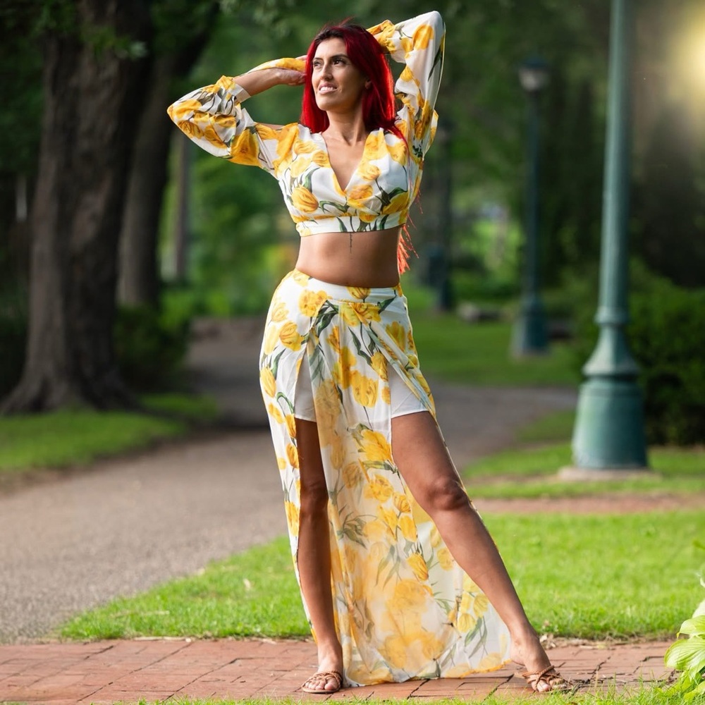 Fashion Nova Floral Two-Piece Set